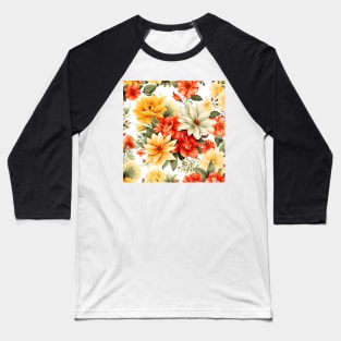 Bright Summer Flowers Baseball T-Shirt